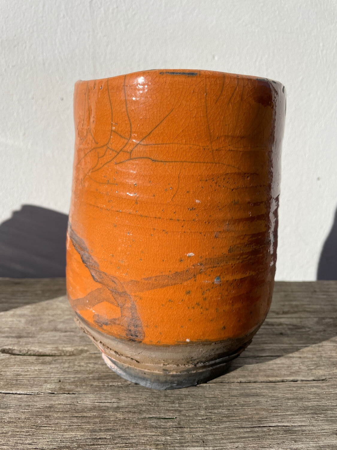 Raku vase / signed ceramic / handmade pottery