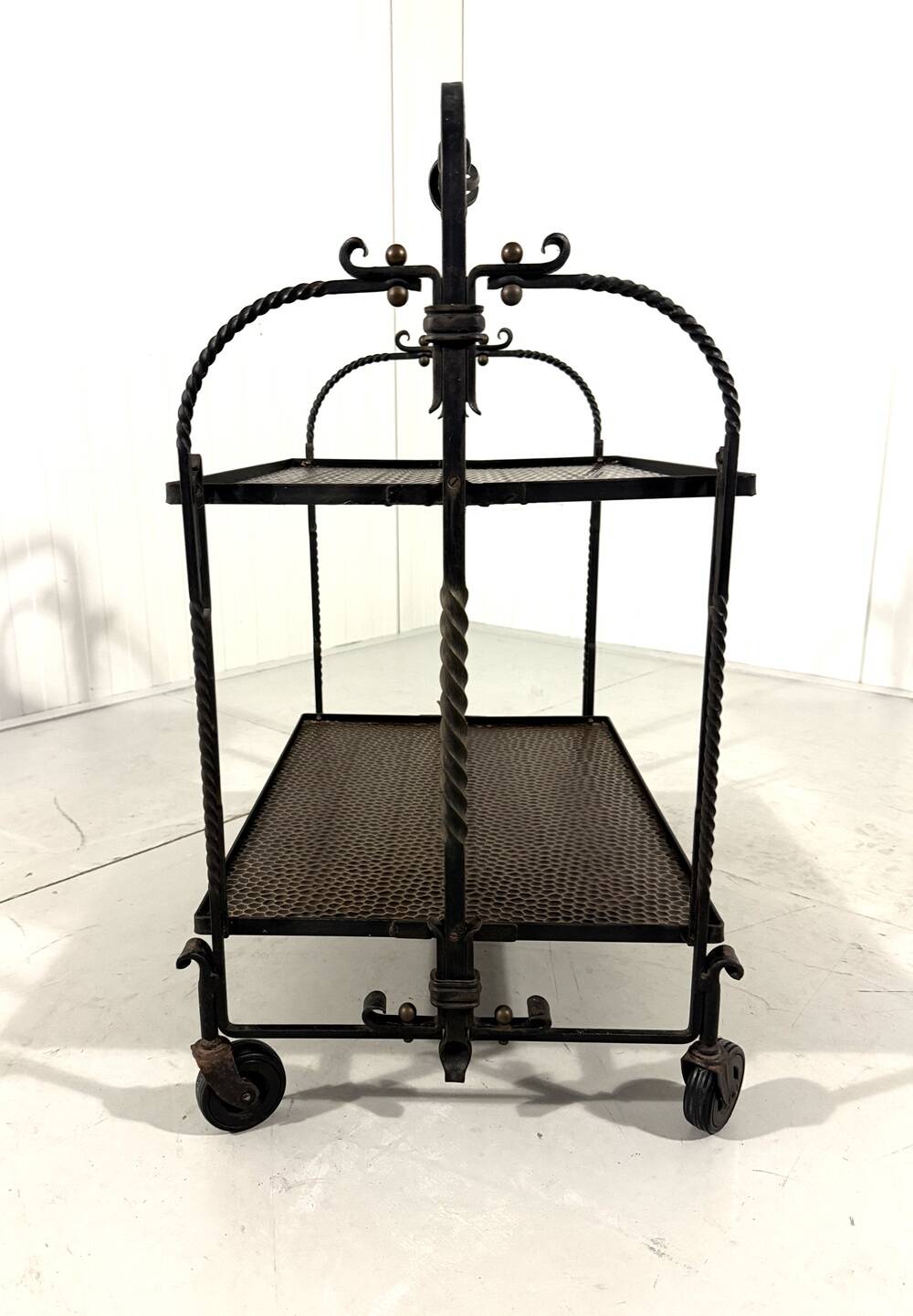 Brutalist wrought iron folding serving trolley 1960’s