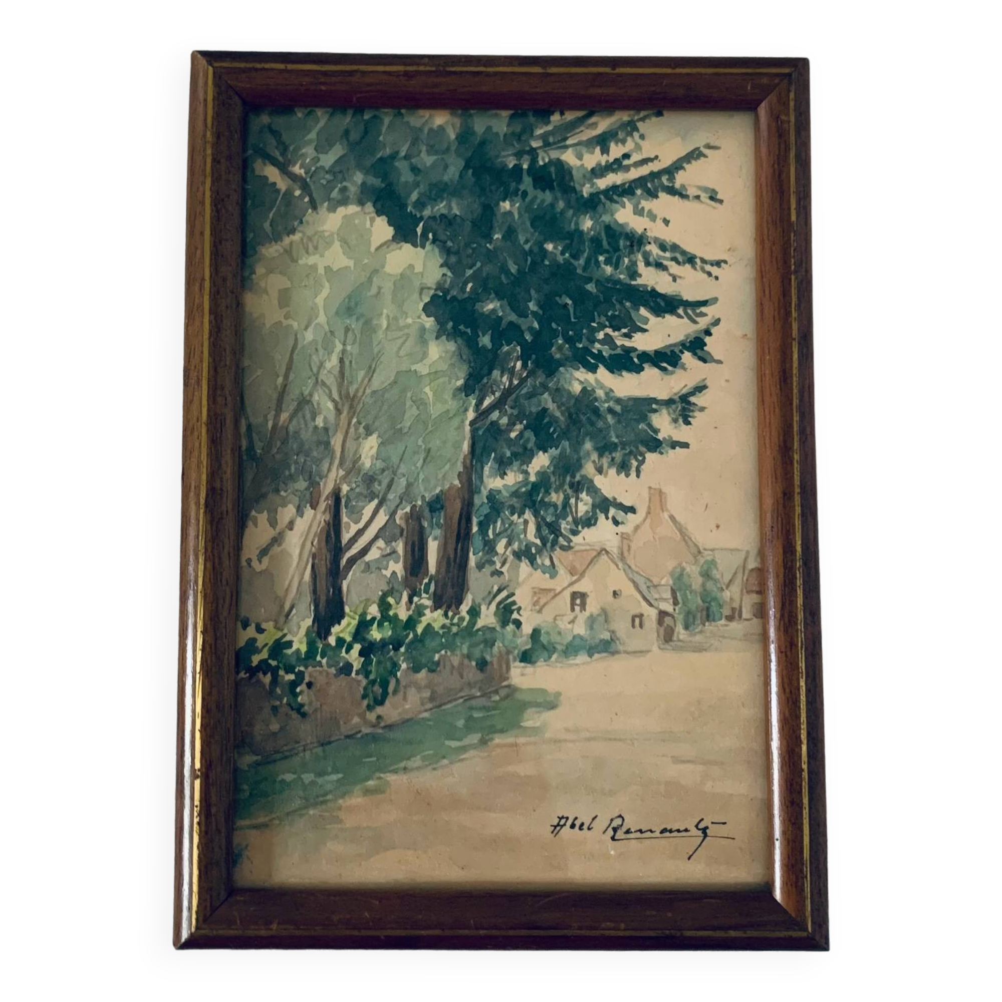 Abel renault (1903-1991) old painting le bois vintage