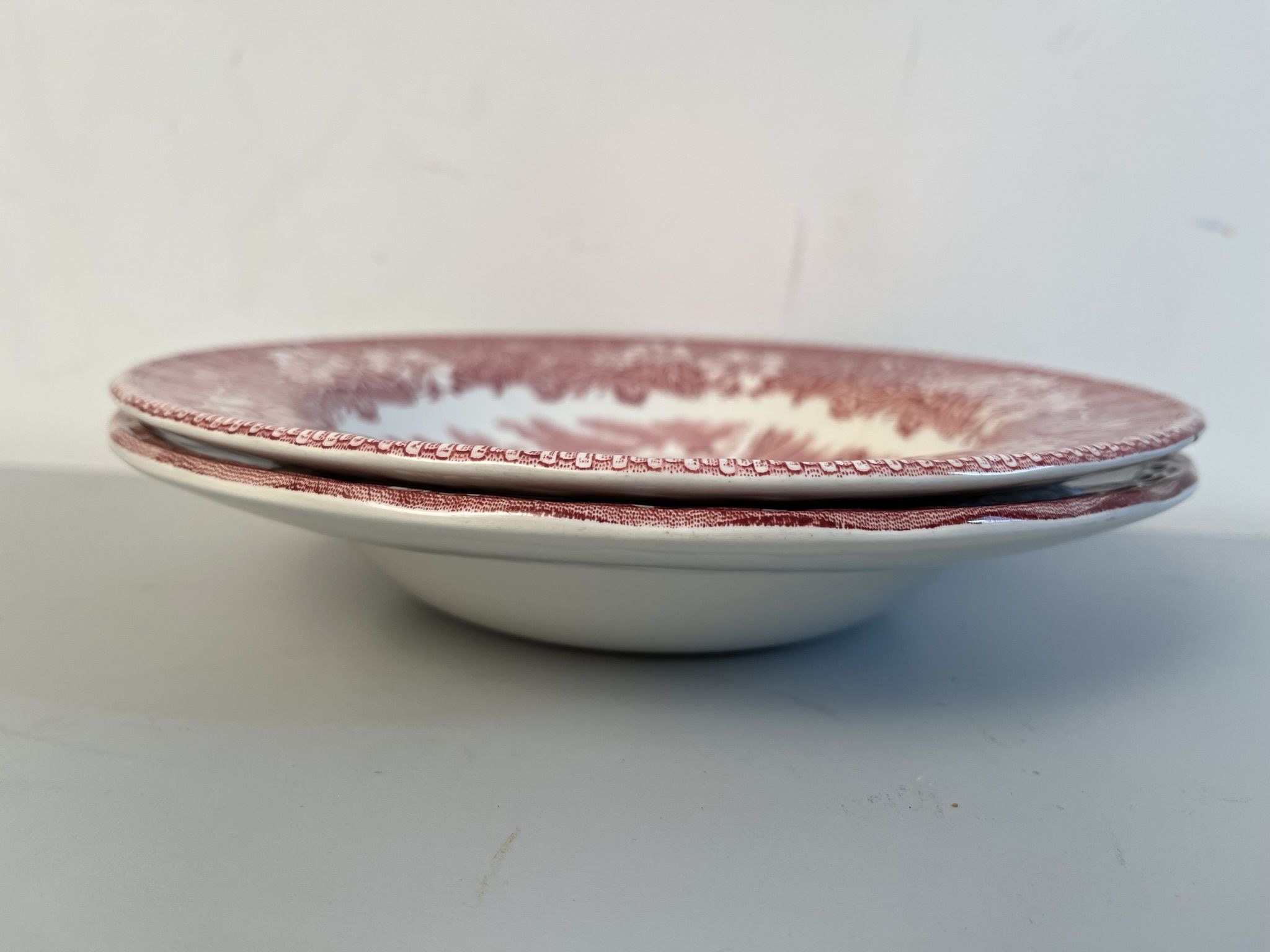 2 assiettes  creuse vintage  anglaise staffordshire england