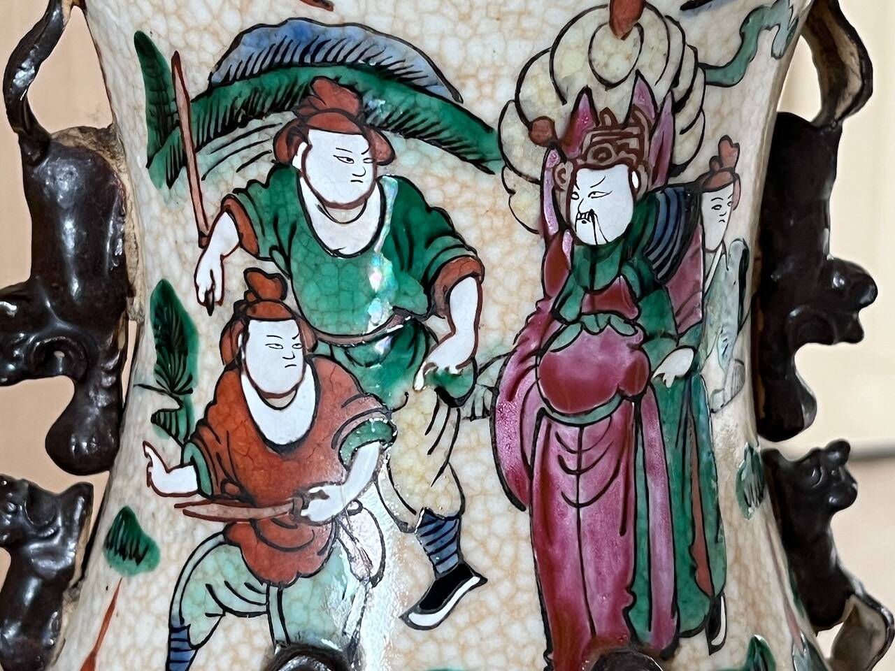 Grande Lampe Vase Chinois "Nankin" – Grès Craquelé
