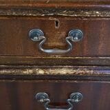 English style chesterfield desk with patina and a green leather top