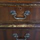 English style chesterfield desk with patina and a green leather top