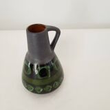 Ceramic vase decoration geometric shapes green / black