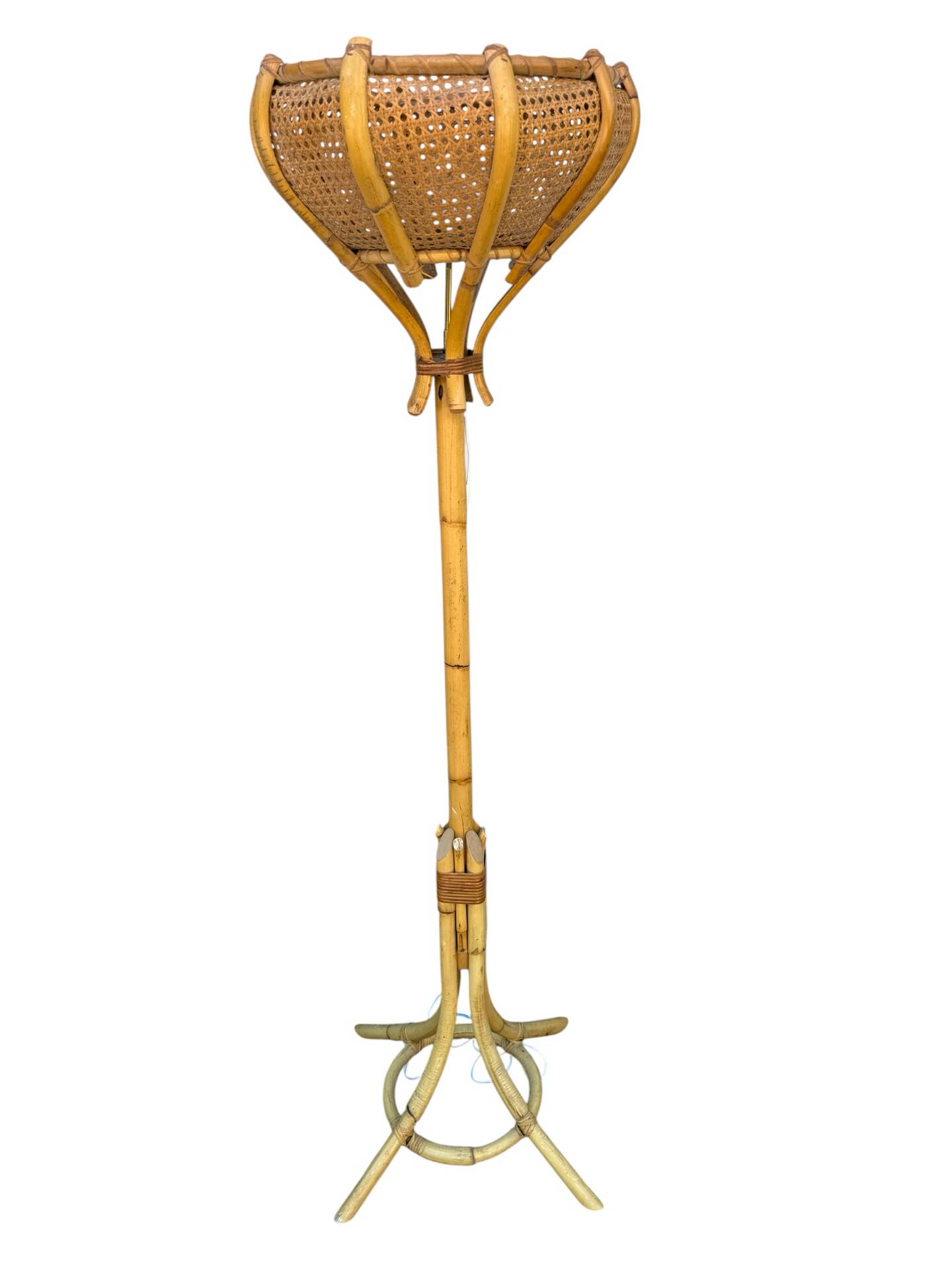1960s Rattan Living Room Lamp from France