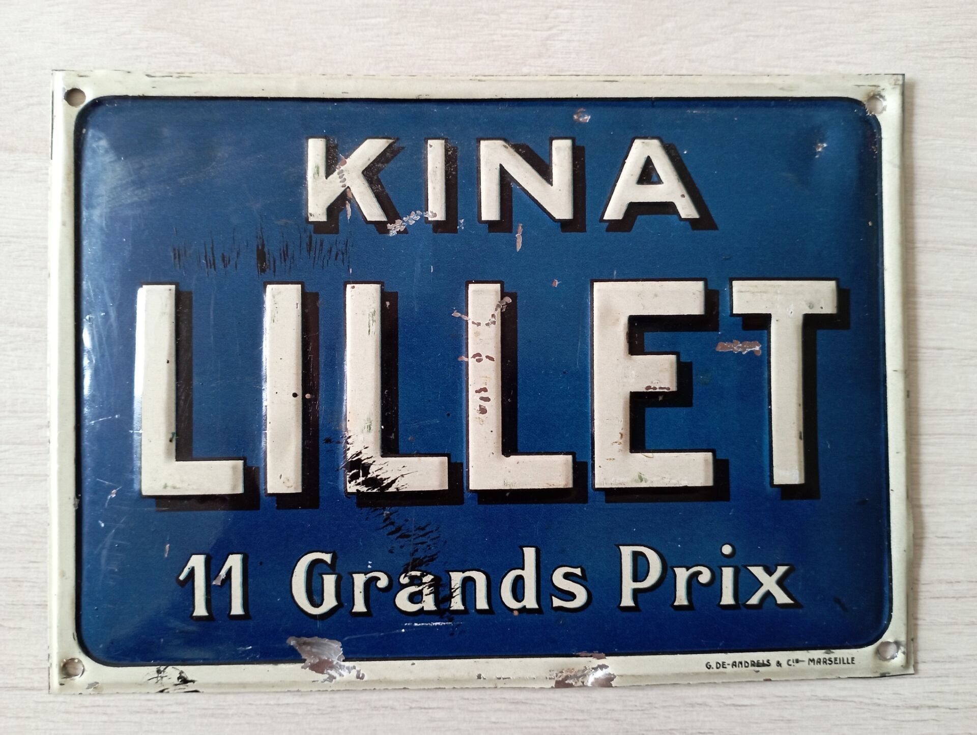Old Lillet advertising plaque