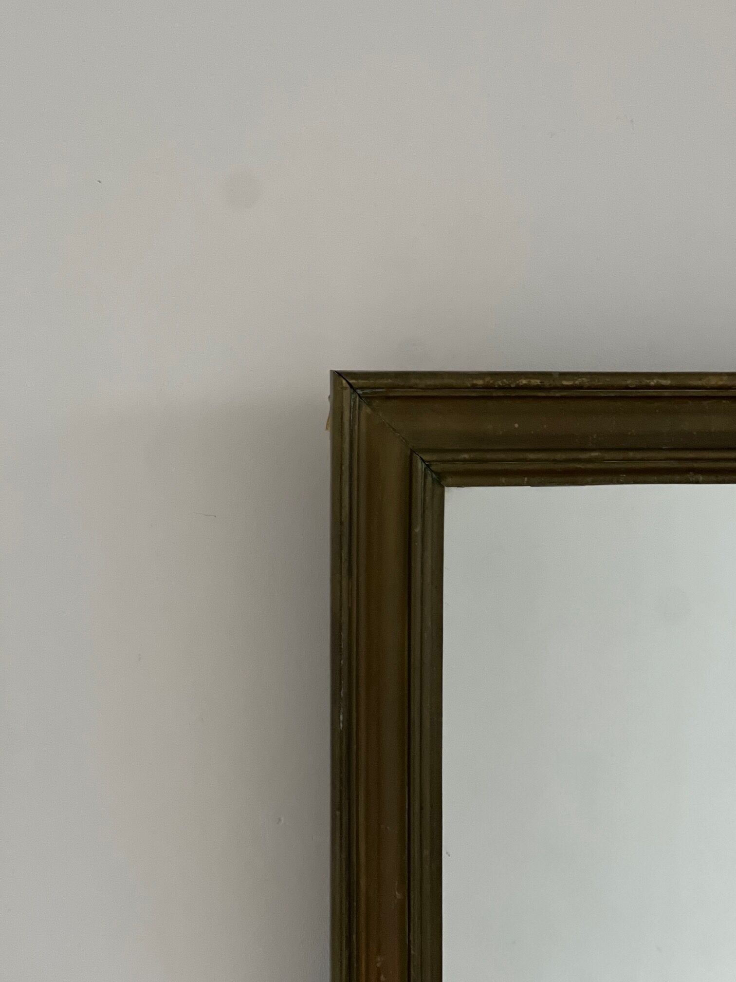 Antique french brass bistro mirror