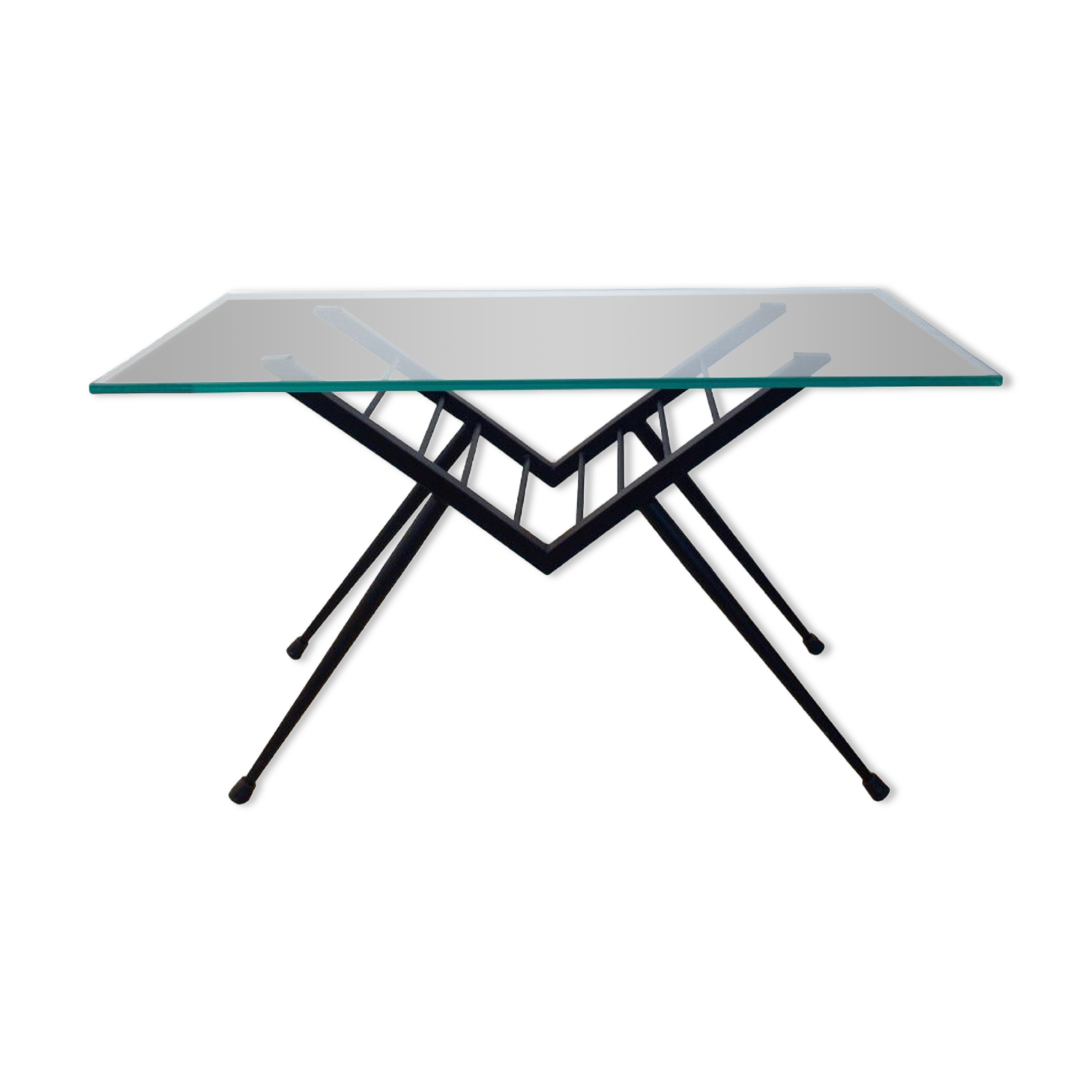 Metal and Glass Coffee Table, Spain, 1970's