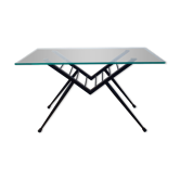 Table basse en métal et verre, Espagne, années 1970