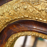 Large gold mirror and wood scale style 80x60