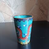 Bronze glass in partitioned enamels