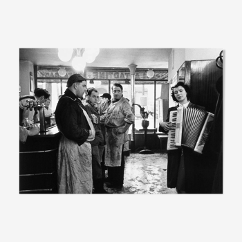 Photographie "Les bouchers mélomanes" Paris 1954   /   Hommage à Robert Doisneau   /  15 x 20 cm