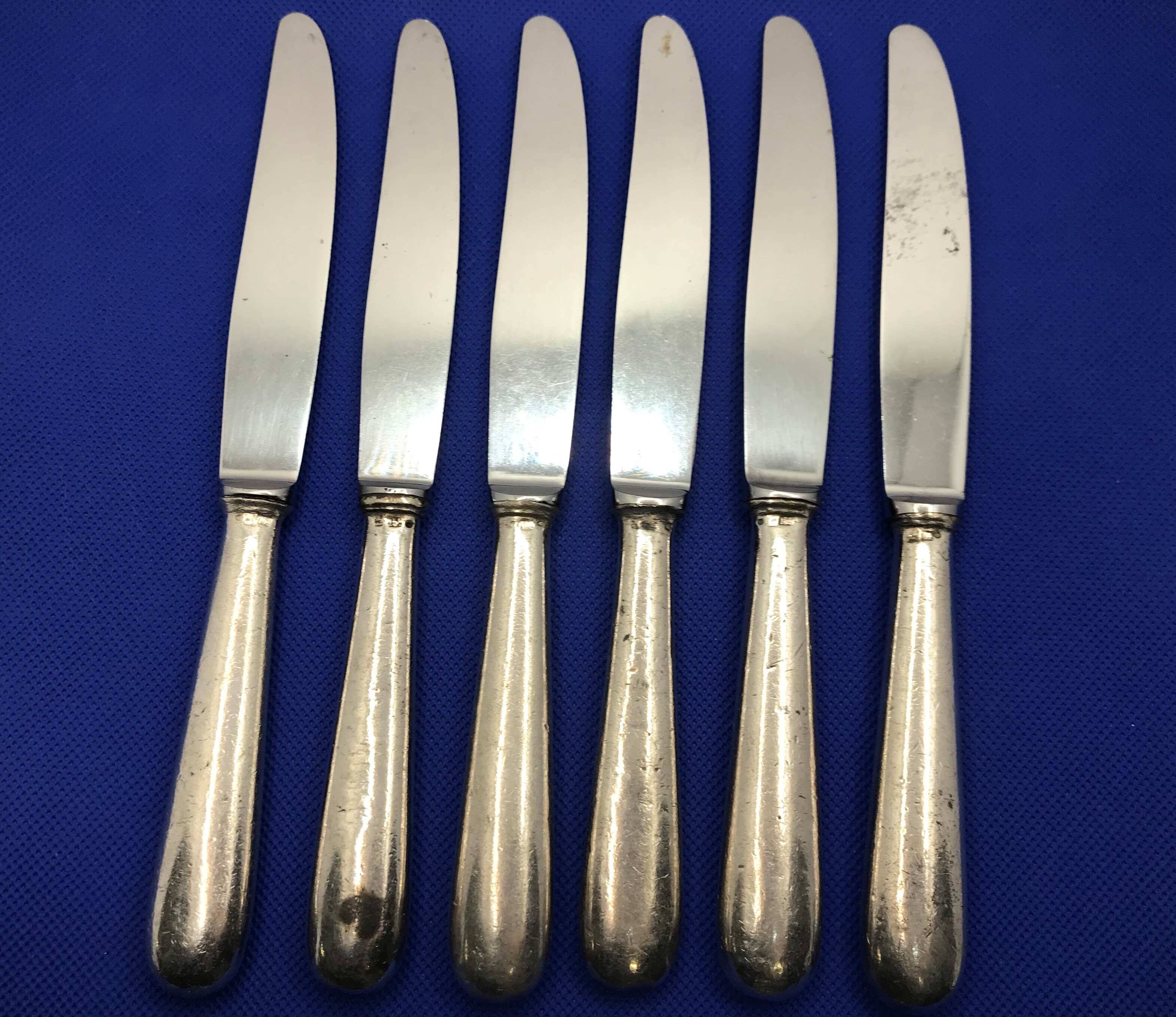 Set of 6 small silver-plated Navy knives from Ercuis