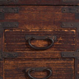 Japanese ko-dansu with hinged lid and paulownia wood drawers, Meiji–Taishō period, circa 1868–1926.