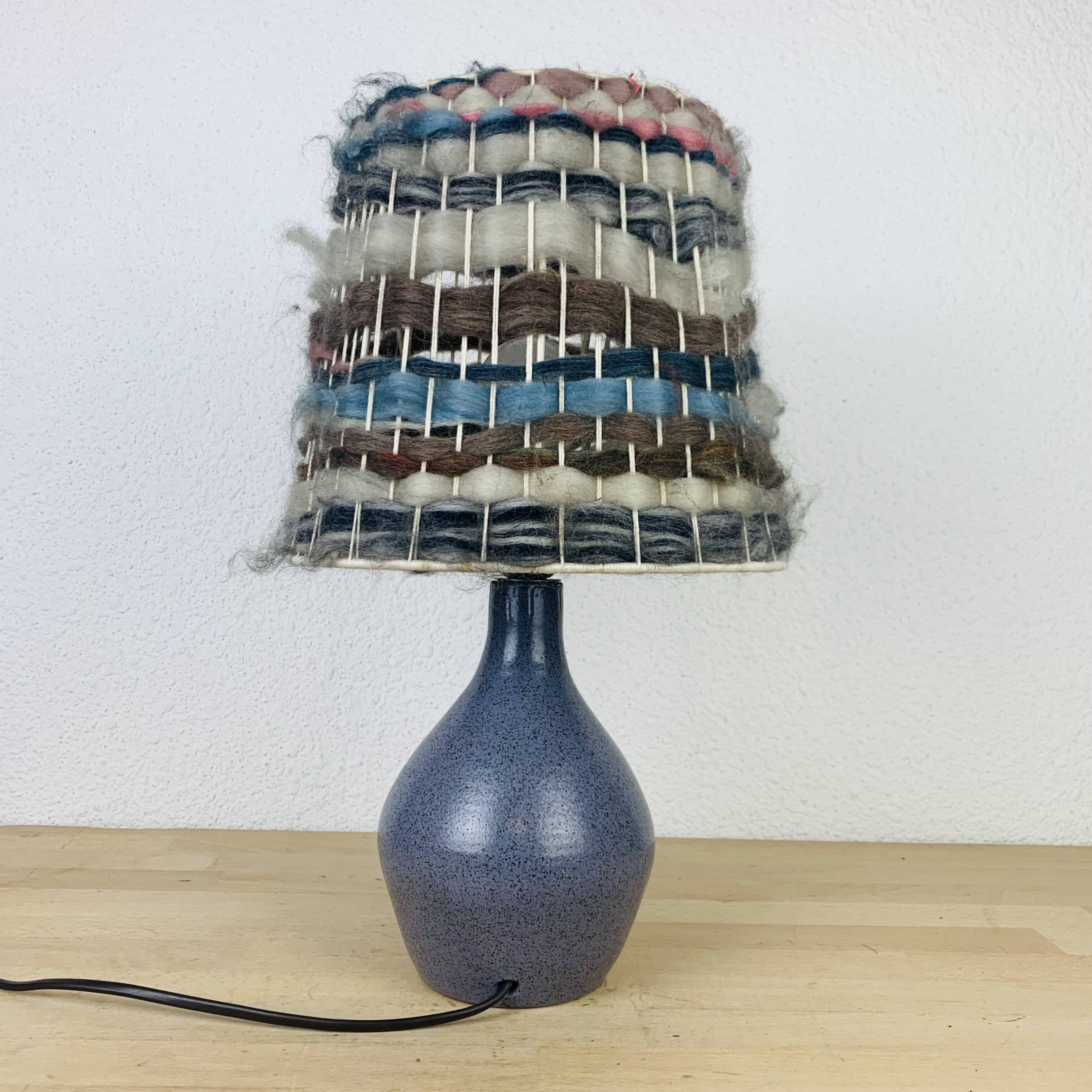 Karoly Balogh ceramic lamp in Dreux, wool lampshade