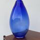 Large vintage cobalt blue blown glass vase
