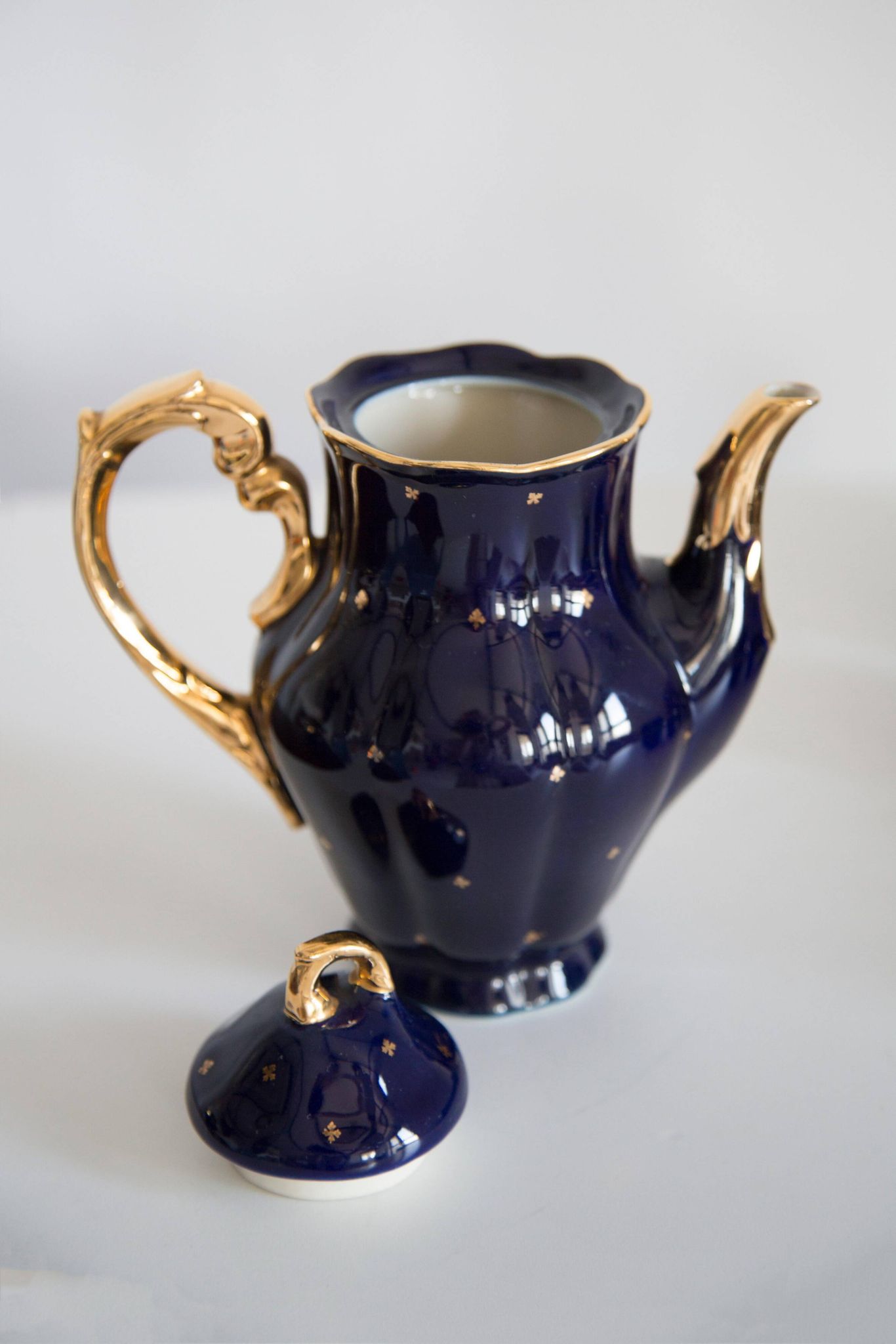 Painted porcelain tea and coffee service, mid-20th century, Poland, 1960.