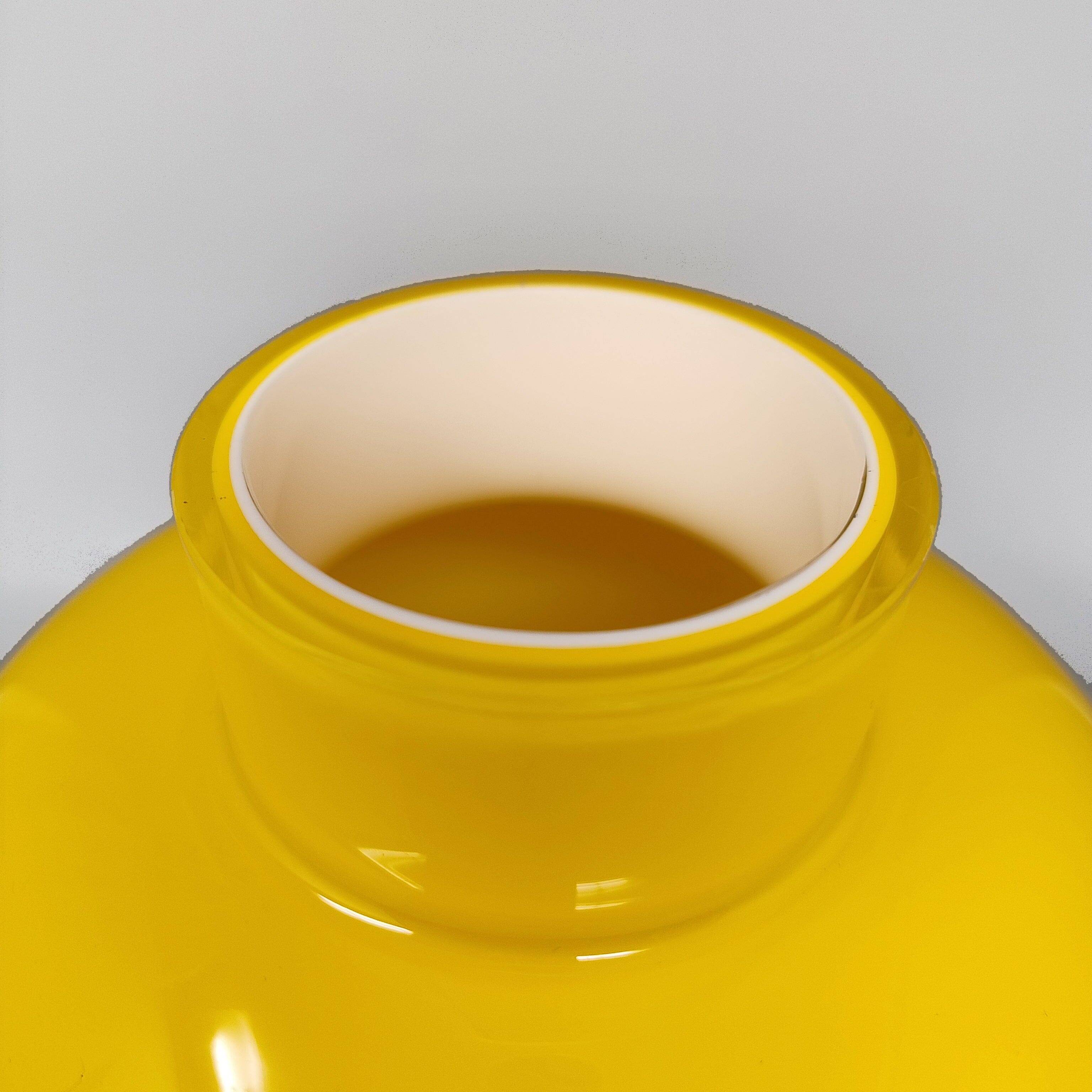 1970s Mid-Century Yellow Vase by Ind. Vetraria Valdarnese. Made in Italy