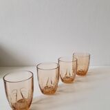 Set of 8 pink water glasses