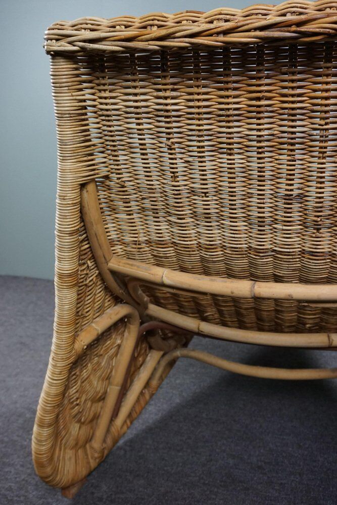 Chaise longue en osier rotin de Carl Öjerstam pour Ikea, Karlskrona