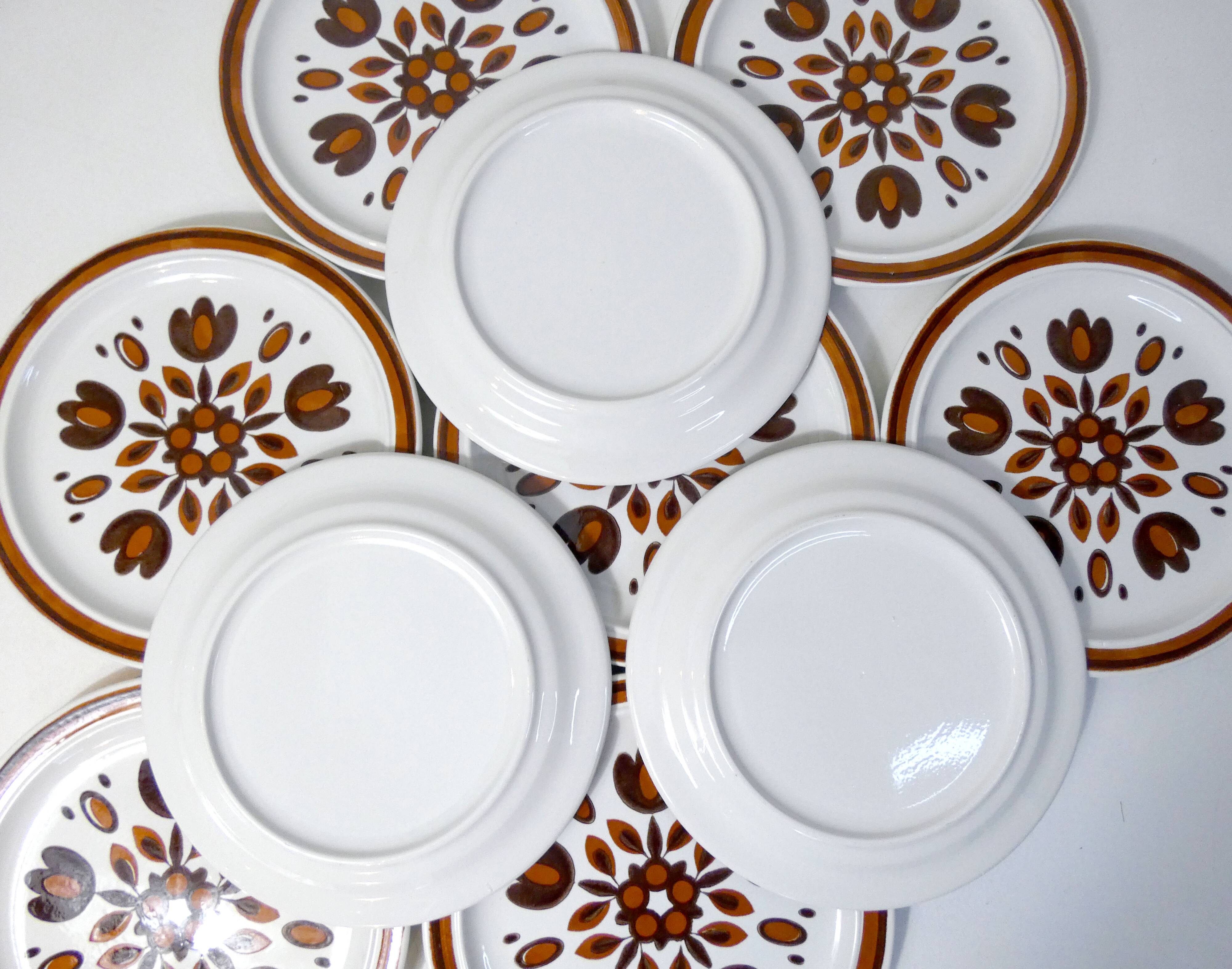 10 flat earthenware plates