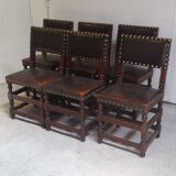 a set of six leather chairs and nails