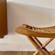 folding wooden stool bamboo style early 20th century