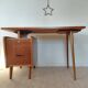 Vintage Scandinavian desk with a floating top and splayed legs - 1960.