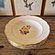 6 Gien Gardanne soup plates, pink and yellow, with gold trim