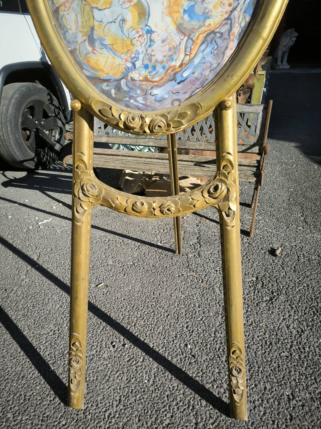 Easel and watercolor painting circa 1925