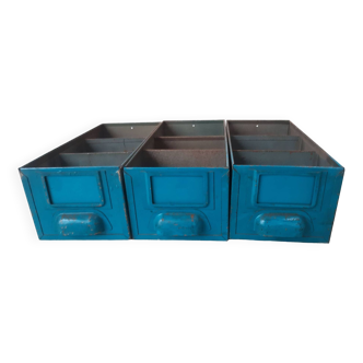 Lot of 3 old industrial drawer lockers