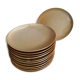 Service 12 assiettes plates grès Village NCF France