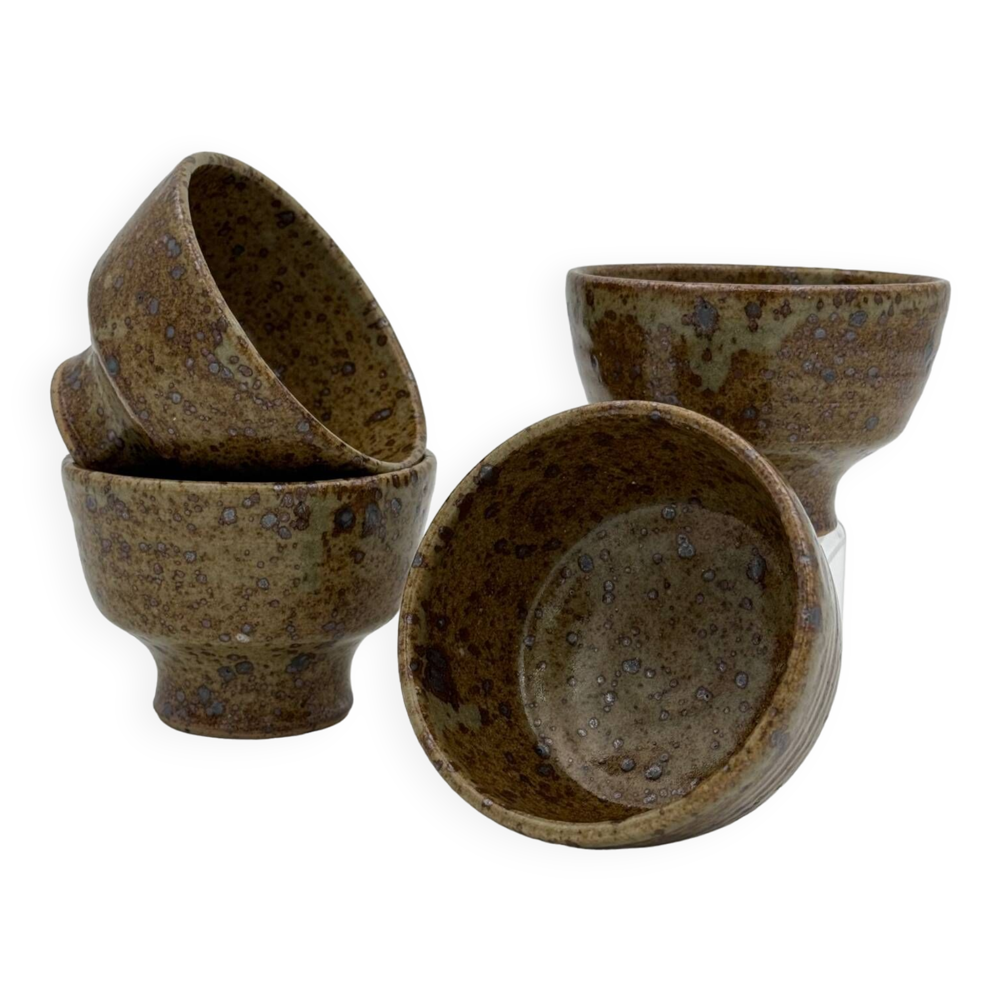 4 tasses vintage gustave tiffoche en grès