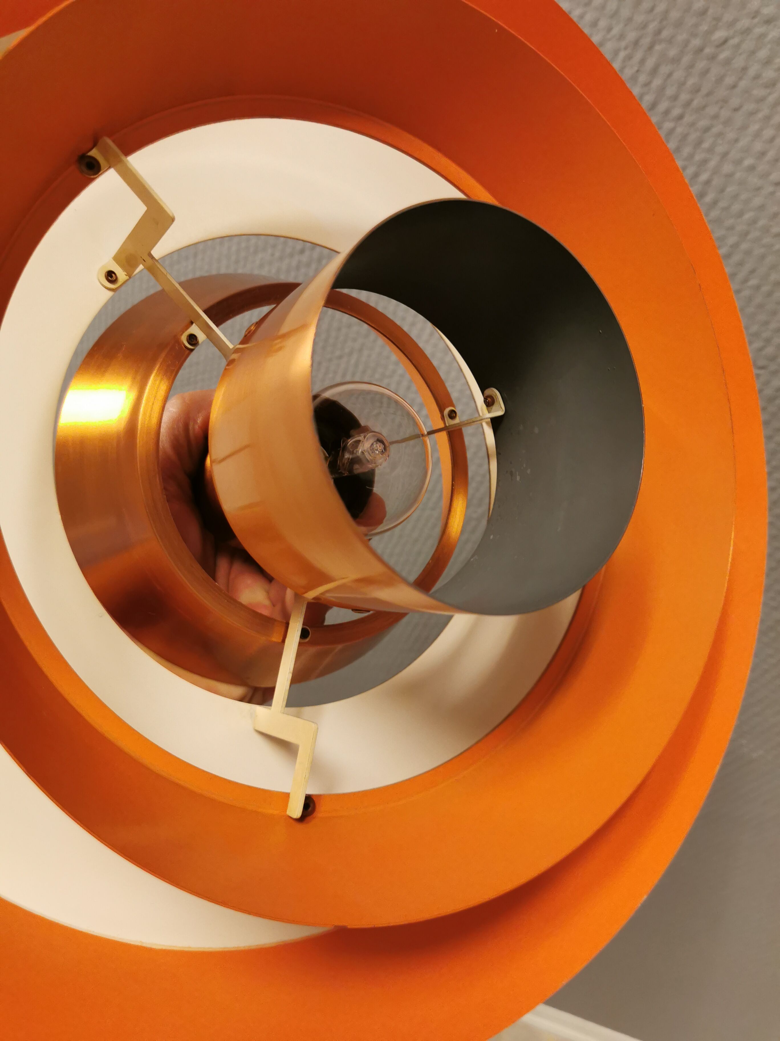 Ceiling lamp model "Nova" designed by Jo Hammerborg for Danish Fog&Mørup in 1963.
