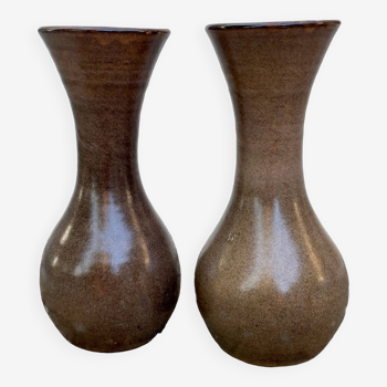 Lot de 2 vase en poterie vernisse.