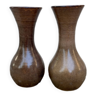 Lot de 2 vase en poterie vernisse.