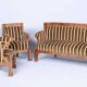 Biedermeier Seating Set in Walnut, 1830s, Set of 3