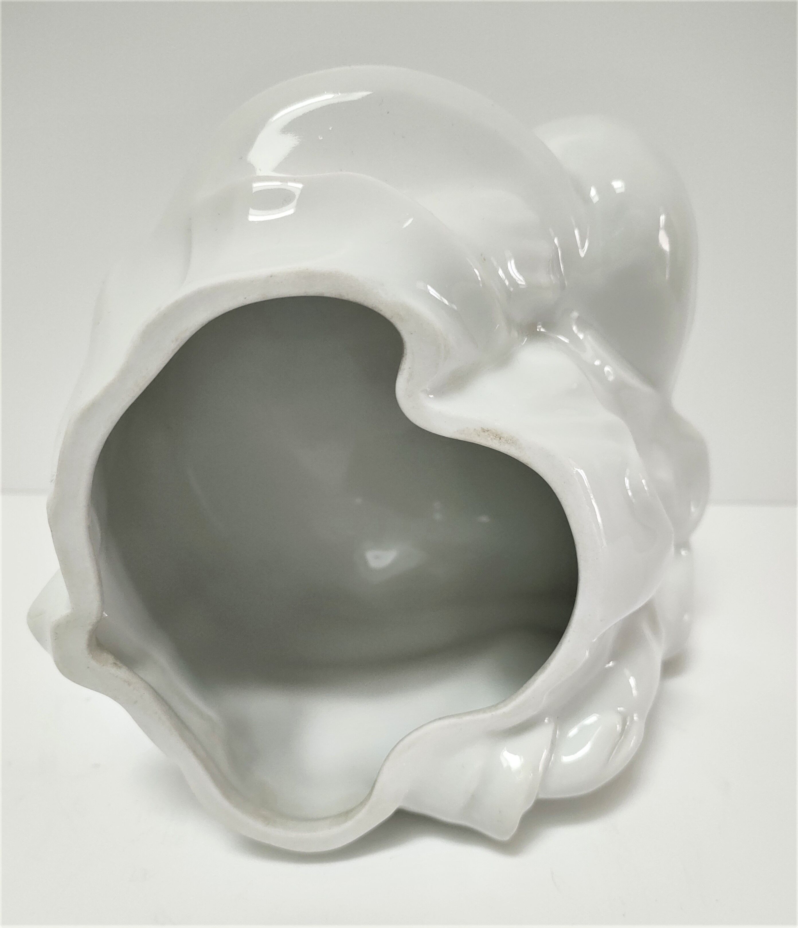 Anthropomorphic porcelain pot signed Baylac late nineteenth early twentieth