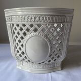 Cache pot réticulé en porcelaine italienne