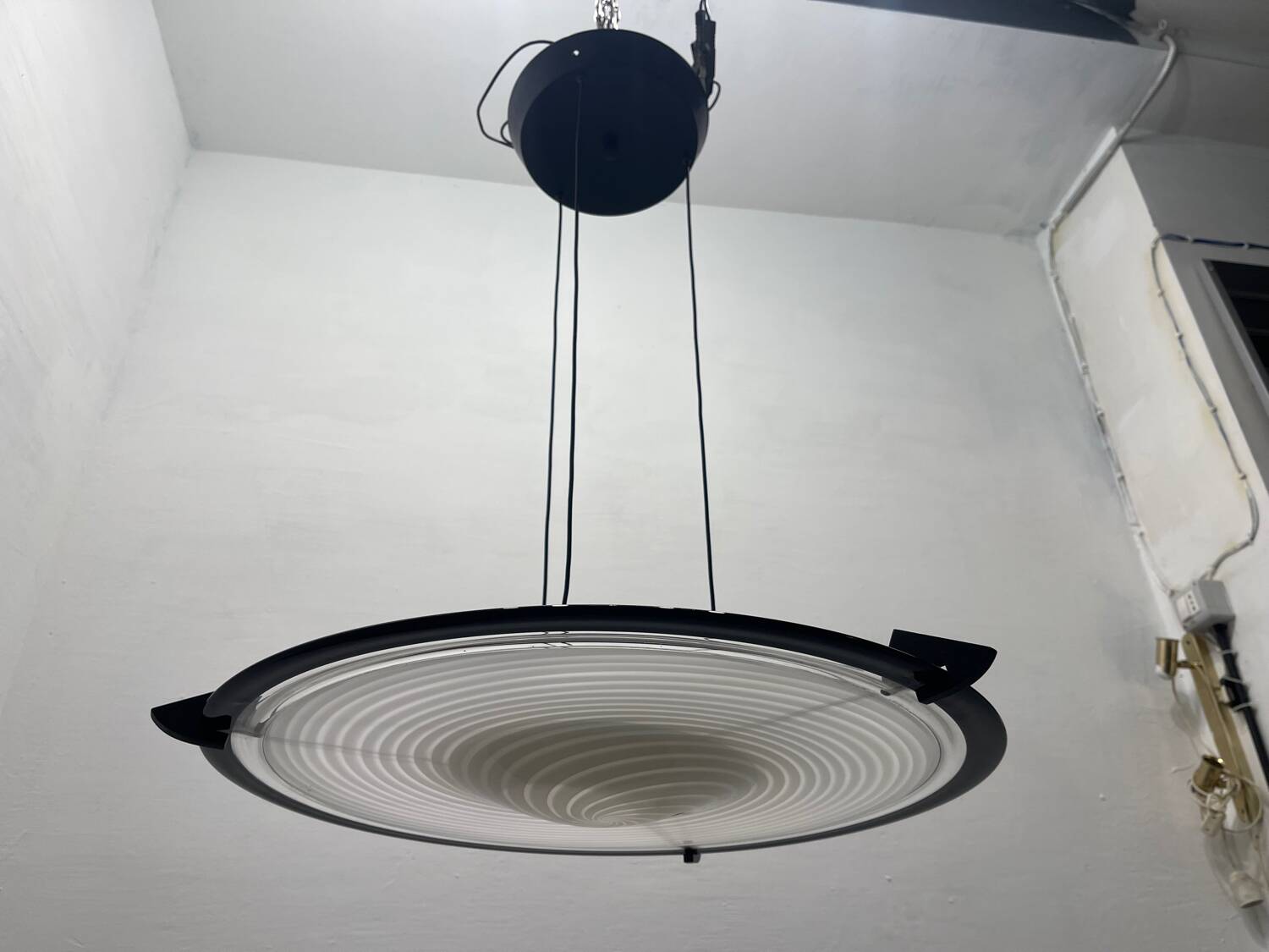 Black and white Murano Glass Light Pendant