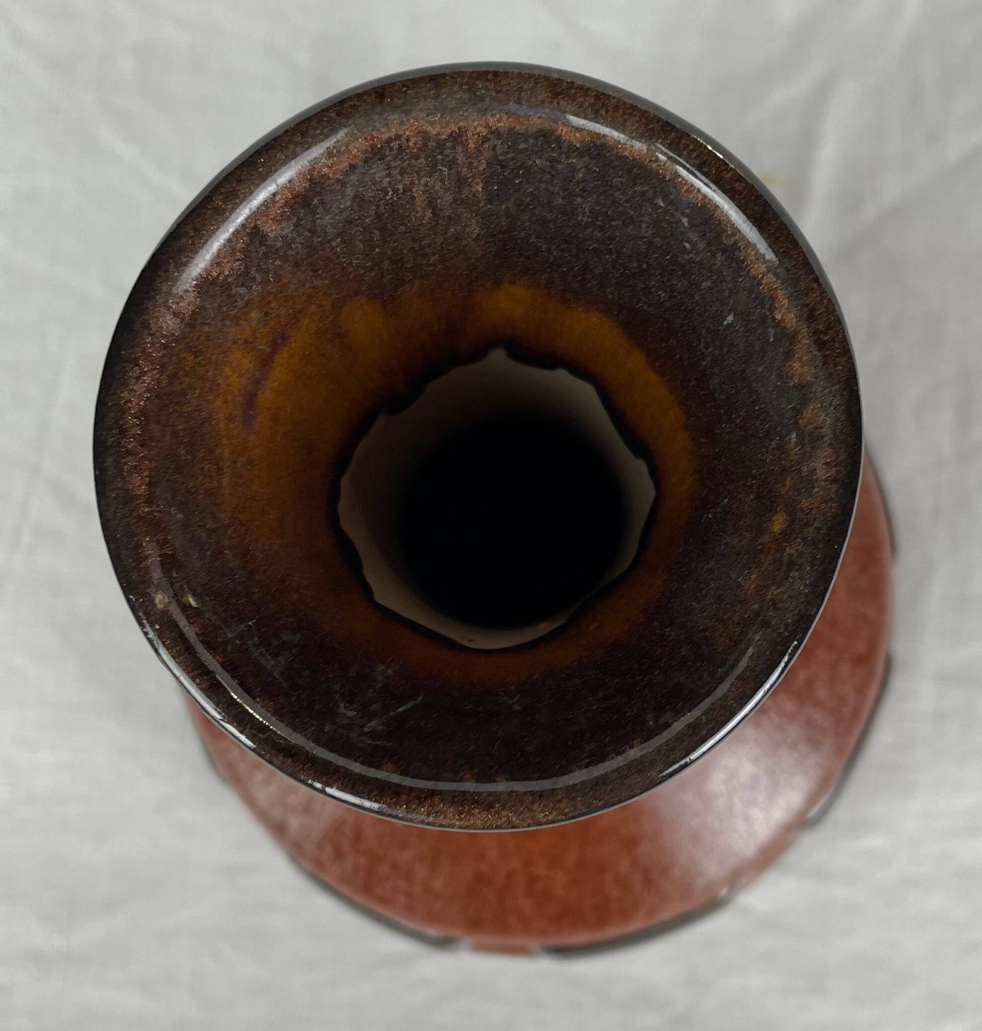 Vase made in Denmark brown and green