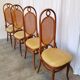 Set of 4 Vintage Bentwood Dining Chairs: Cane Back, Leather Seat, Thonet St