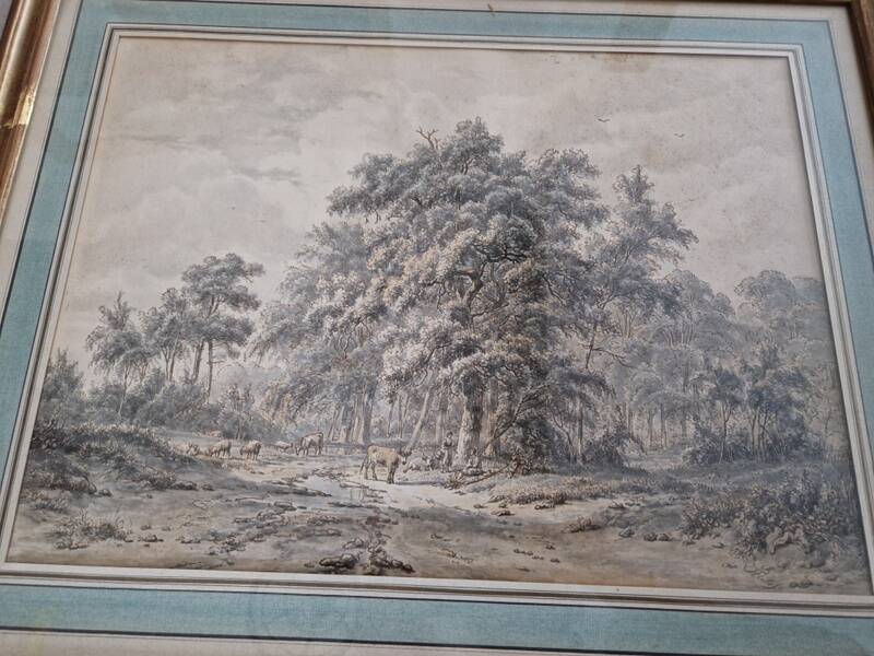 Jacobus Theodorus Abels (1803-1866) - Brown ink drawing on paper