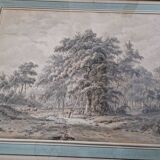 Jacobus Theodorus Abels (1803-1866) - Brown ink drawing on paper