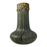 Denbac: ceramic and gilded bronze vase from the Art Nouveau period
