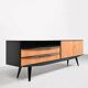 Buffet noir et marron des années 1950, style mid-century