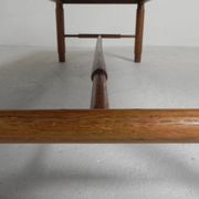 Table basse vintage en chêne avec plateau en ardoise dans un cadre en chêne, années 1960