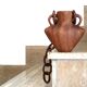 Vase à anses en bois années 50