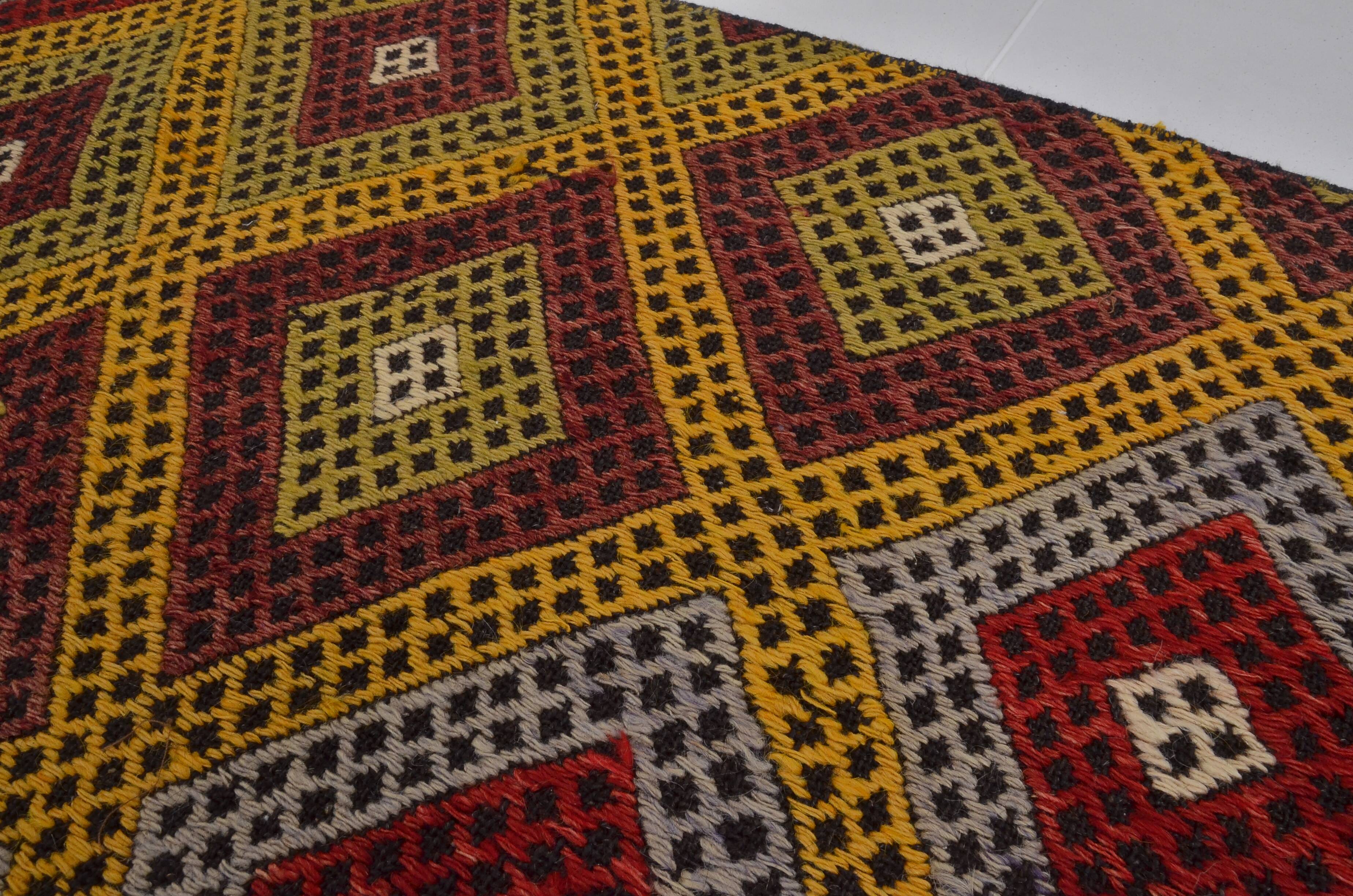 Small Decorative Oushak Kilim