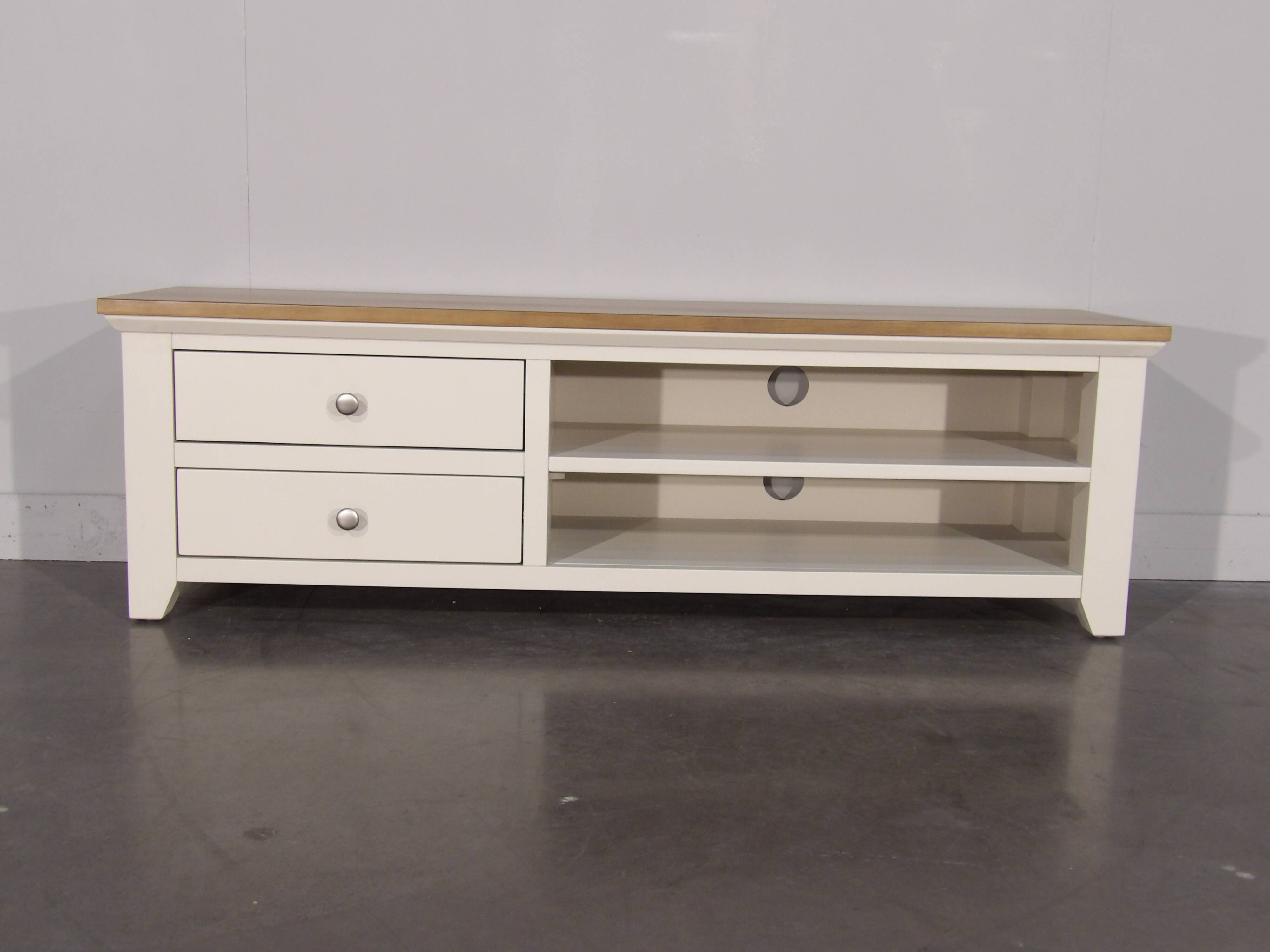Modern wooden TV unit, 2 compartments, 2 drawers.